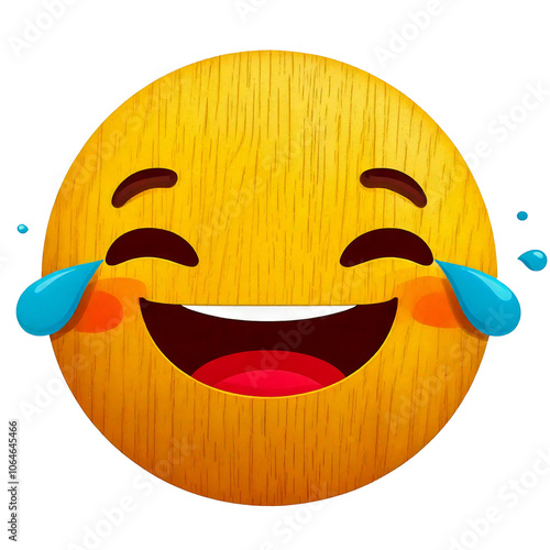 laughing wooden emoji, wood pattern emoji
