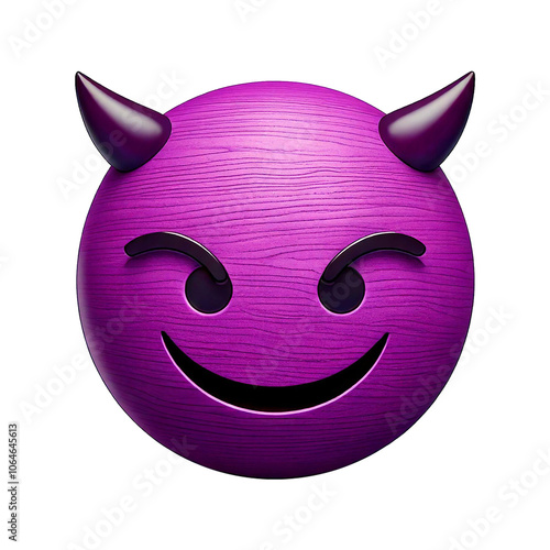 sneaky emoji smiling like the devil, wood pattern emoji
