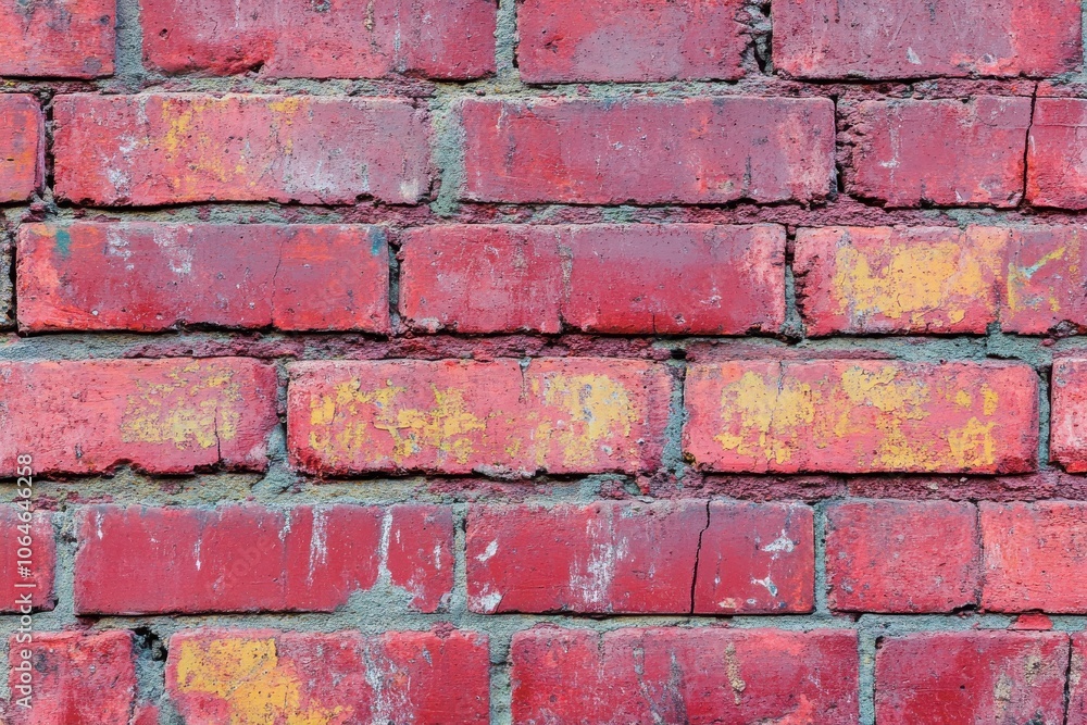 Textured red brick wall with weathered surface details in a rustic urban setting Textured red brick wall with weathered surface details in a rustic urban setting