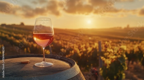 The Glass of Wine Sunset