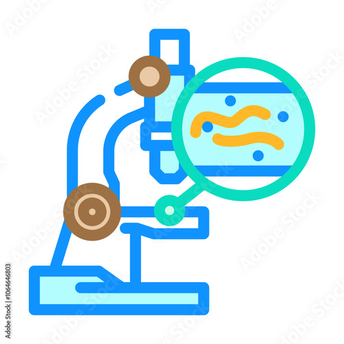 microscope worm parasite color icon vector. microscope worm parasite sign. isolated symbol illustration