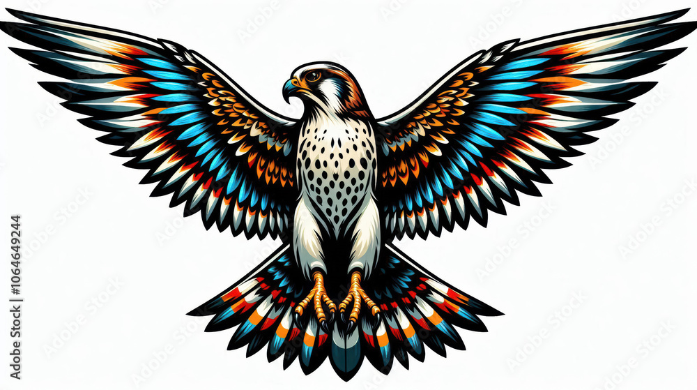 Obraz premium TRIBAL TATOO トライバル タトゥ 刺青 鷹 hawk