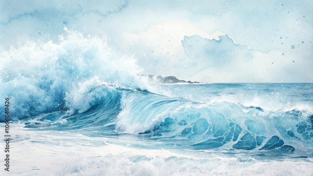 Softly blended watercolor waves in a mesmerizing blue hue create an artistic splash effect on the background, calming waves, artistic blue watercolor splash effect, peaceful ocean view Softly blended watercolor waves in a mesmerizing blue hue create an artistic splash effect on the background, calming waves, artistic blue watercolor splash effect, peaceful ocean view
