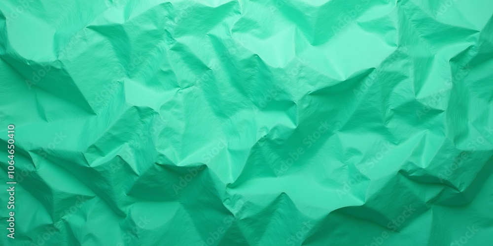 Crinkled Paper Texture Background In Celadon Green Color Crinkled Paper Texture Background In Celadon Green Color