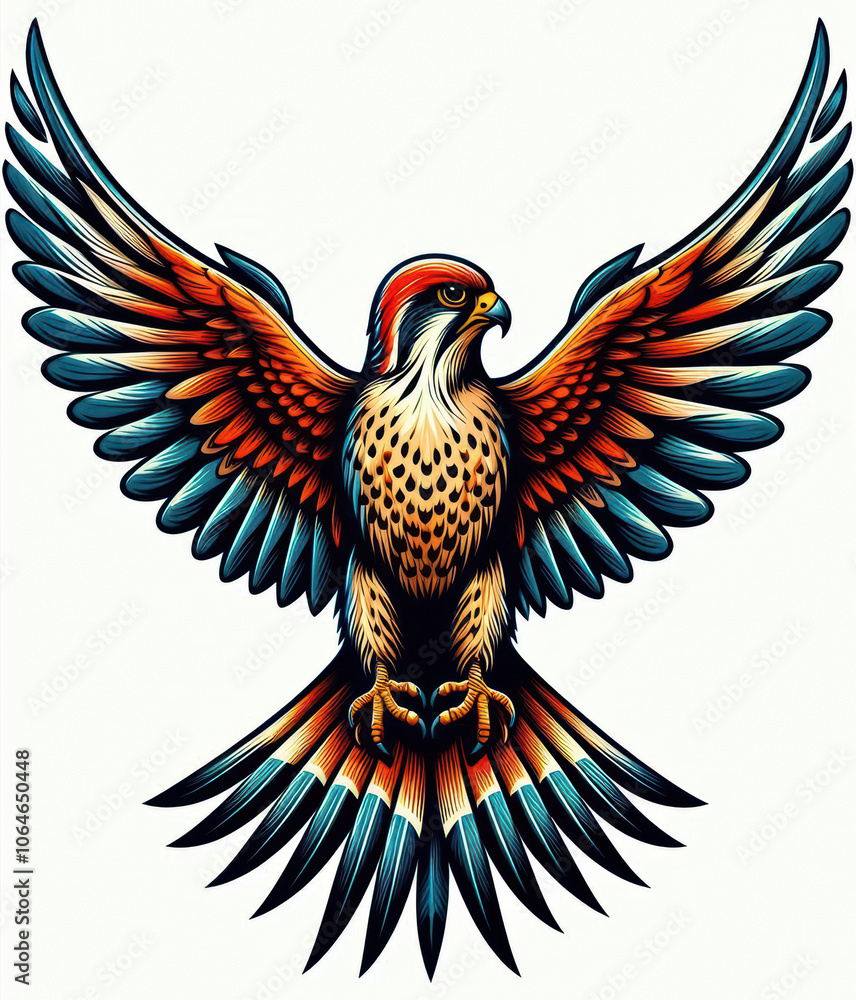 Obraz premium TRIBAL TATOO トライバル タトゥ 刺青 鷹 hawk