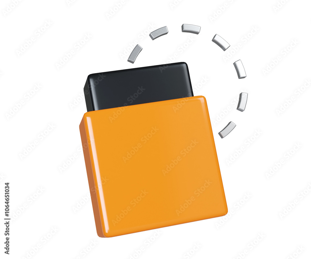 Sleek Orange and Black Digital Interface Toggle 3D Render. Sleek Orange and Black Digital Interface Toggle 3D Render.