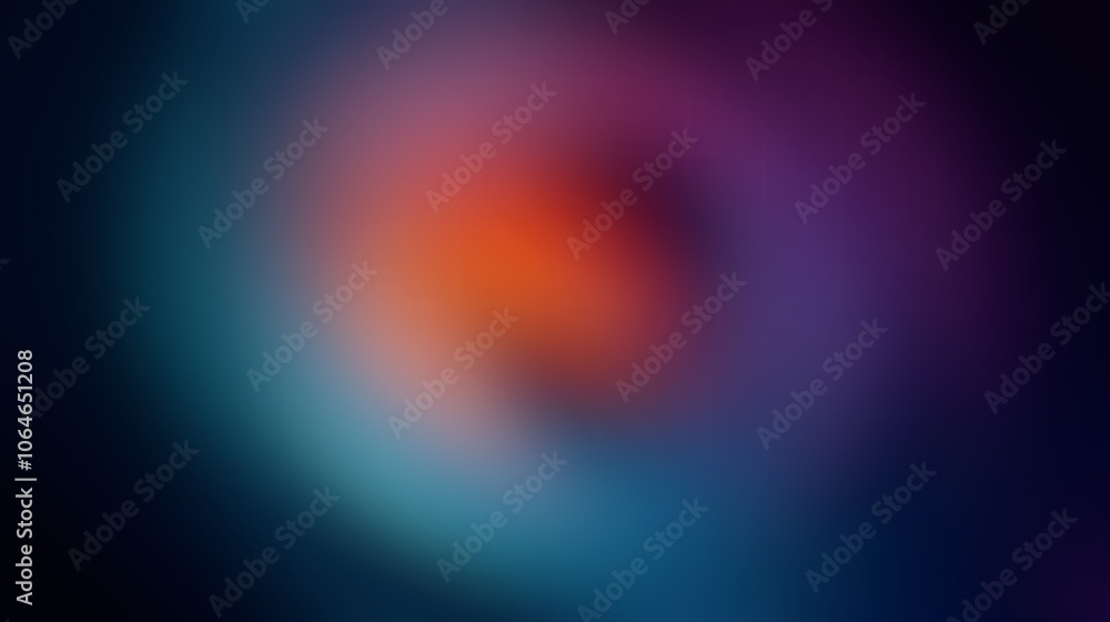 Abstract blurred circular gradient with a glowing center in shades of orange, surrounded by deep purple and blue hues, creating a soft, ethereal effect Abstract blurred circular gradient with a glowing center in shades of orange, surrounded by deep purple and blue hues, creating a soft, ethereal effect