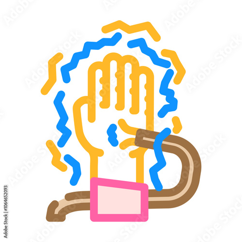 electric shocks household injury accident color icon vector. electric shocks household injury accident sign. isolated symbol illustration