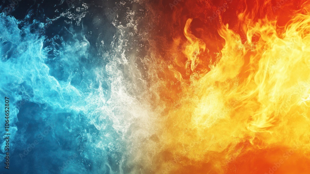 Nature-inspired background showing fire, water, earth, and air in abstract gradient blending Nature-inspired background showing fire, water, earth, and air in abstract gradient blending