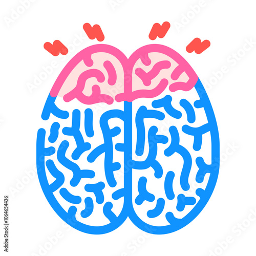 concussions household injury accident color icon vector. concussions household injury accident sign. isolated symbol illustration