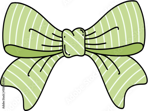 colorful coquette ribbon bows isolated on transparent background. Collection of retro accessory in pastel colors. Elements for design