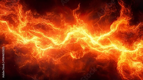 Fiery Abstract Background: Glowing Flames and Cosmic Energy