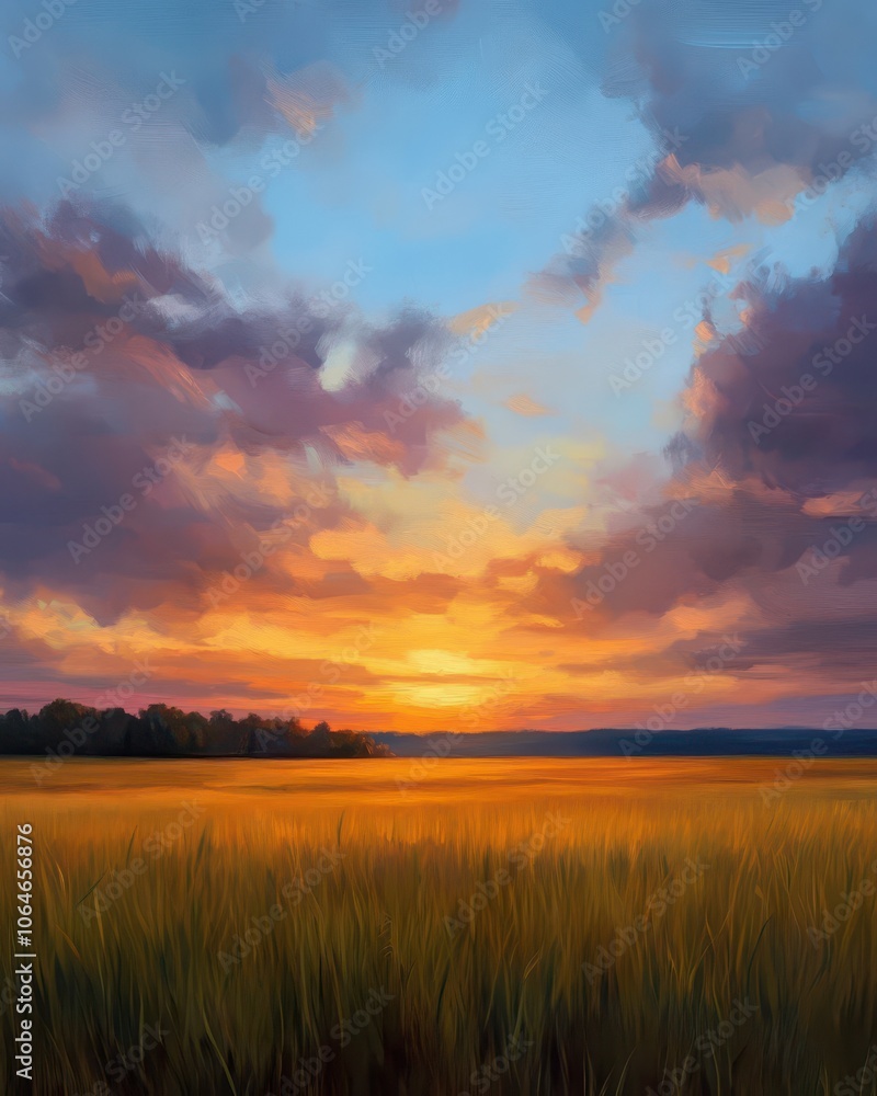 Tranquil Sunrise Over an Opulent Field, Capturing Mesmerizing Stillness and Natural Beauty Tranquil Sunrise Over an Opulent Field, Capturing Mesmerizing Stillness and Natural Beauty