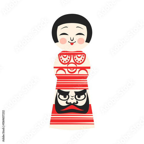 津軽こけし。フラットなベクターイラスト。
Tsugaru kokeshi doll. Flat vector illustration. photo