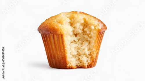 Delicious muffin with a soft texture and a bite taken, showcasing its fluffy interior and tempting flavor.