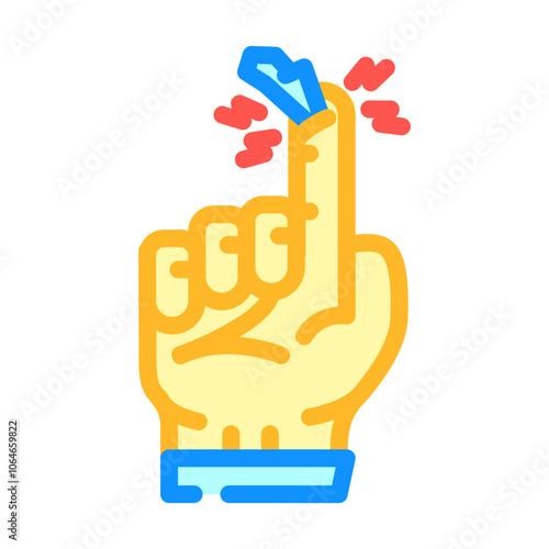 pinches household injury accident color icon vector. pinches household injury accident sign. isolated symbol illustration