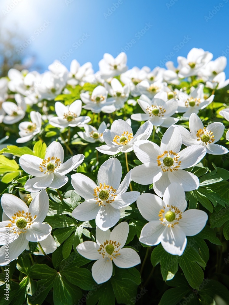 White Flowers Blooming in Spring. White Flowers Blooming in Spring.