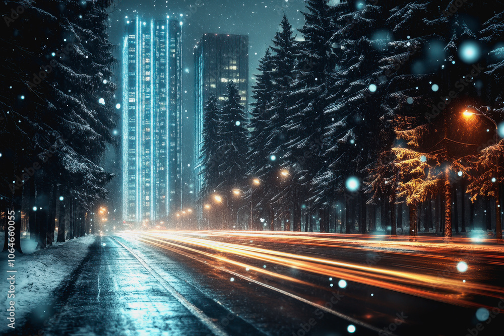 Futuristic Cyber Cityscape with Neon Lights Futuristic Cyber Cityscape with Neon Lights