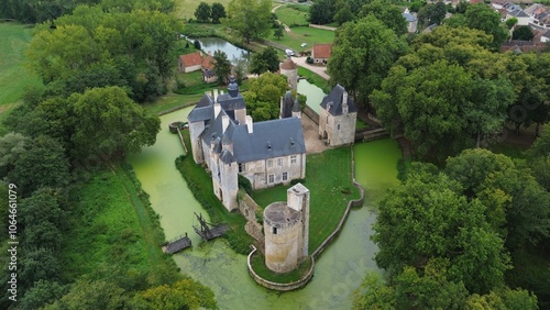 drone photo Bannegon castle France europe