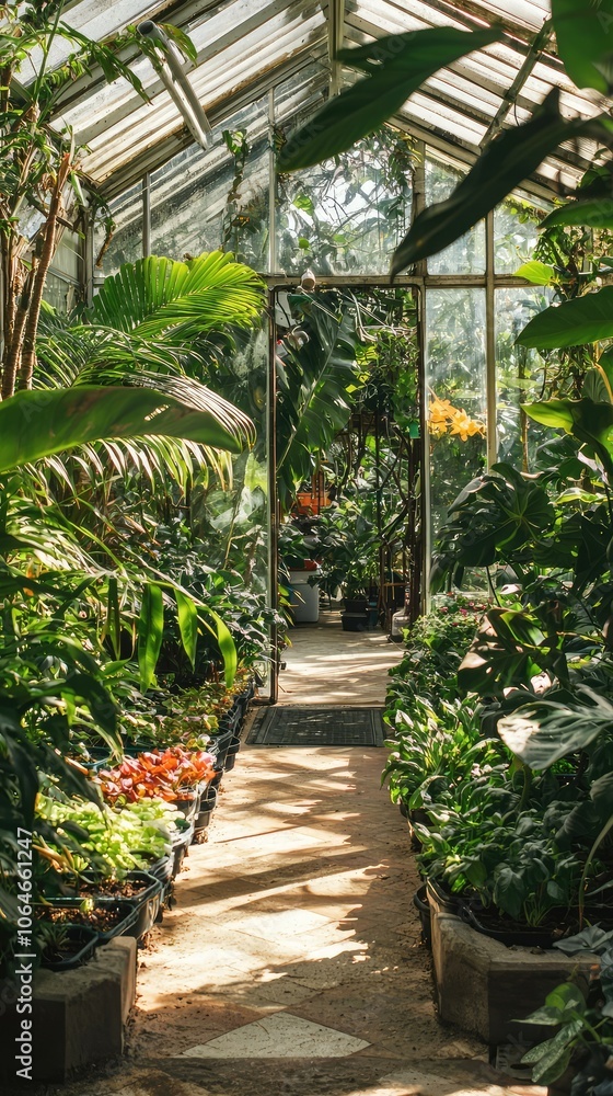 Vibrant Greenhouse with Lush Hydroponic Systems Vibrant Greenhouse with Lush Hydroponic Systems