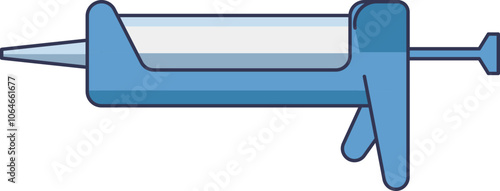 Illustration of a blue caulking gun, symbolizing sealing and home improvement.