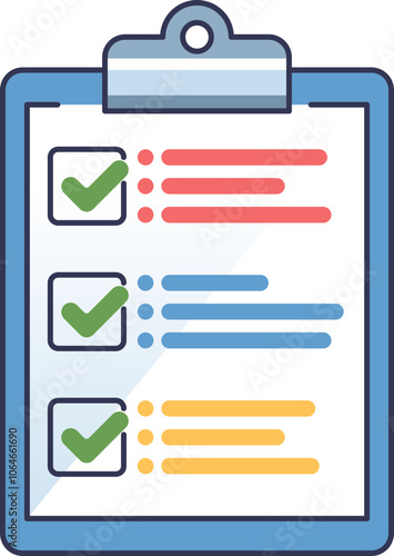 Vászonkép A clipboard with a checklist, items ticked off, symbolizing task completion and organization