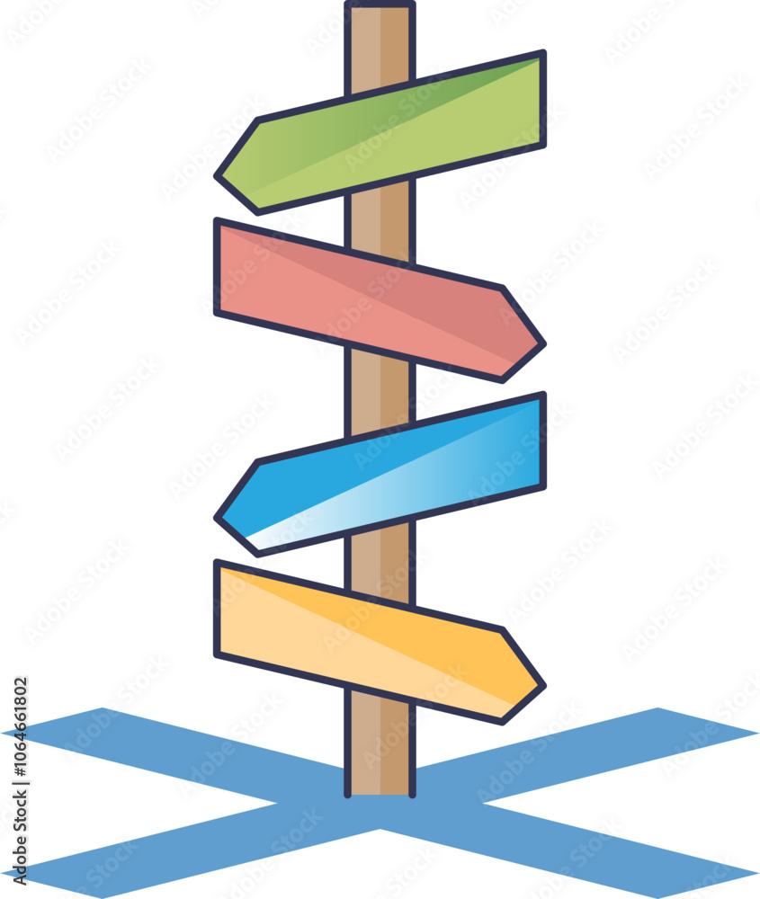 A blank crossroads signpost with four directional arrows against a clear background, symbolizing choice and decision-making. A blank crossroads signpost with four directional arrows against a clear background, symbolizing choice and decision-making.