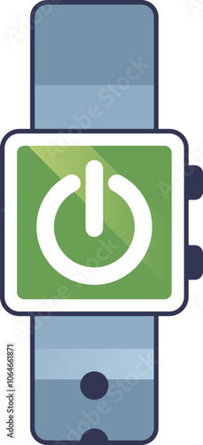 Smartwatch with power symbol, symbolizing digital detox and tech-free time.