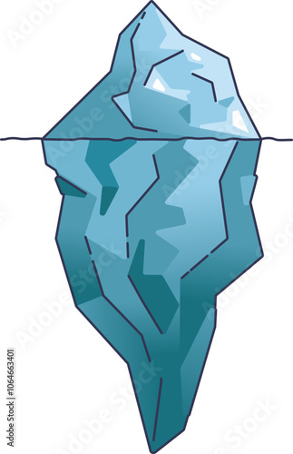 Iceberg illustrating visible and hidden layers, symbolizing the Iceberg Model.