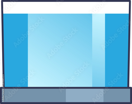 Illustration of a water holding basin with blue water, symbolizing water storage and management.