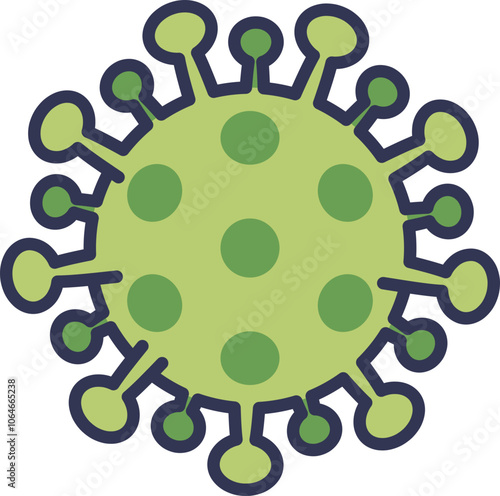 Illustration of a virus with spikes, symbolizing Virus2.