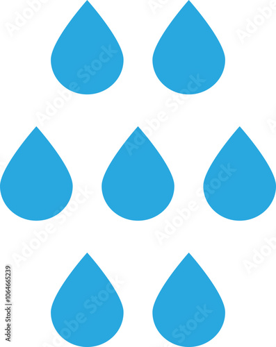Two blue water droplets symbolizing purity and freshness.