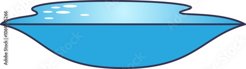 Illustration of a water reservoir with a simple, stylized design.