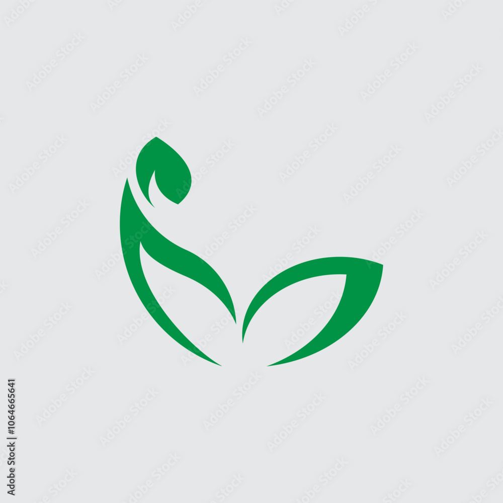 the logo for a fitness center or gym has a nature theme. leaves that form arm muscles the logo for a fitness center or gym has a nature theme. leaves that form arm muscles