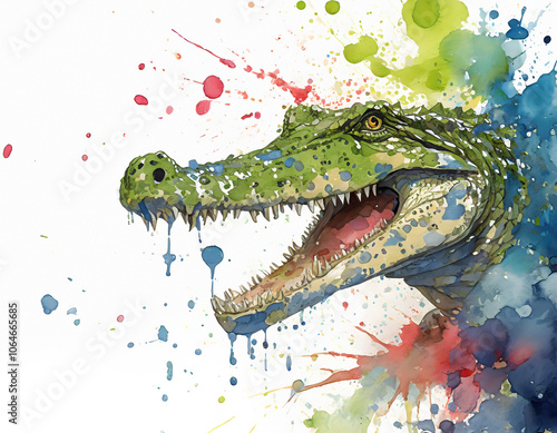 Lively crocodile portrait