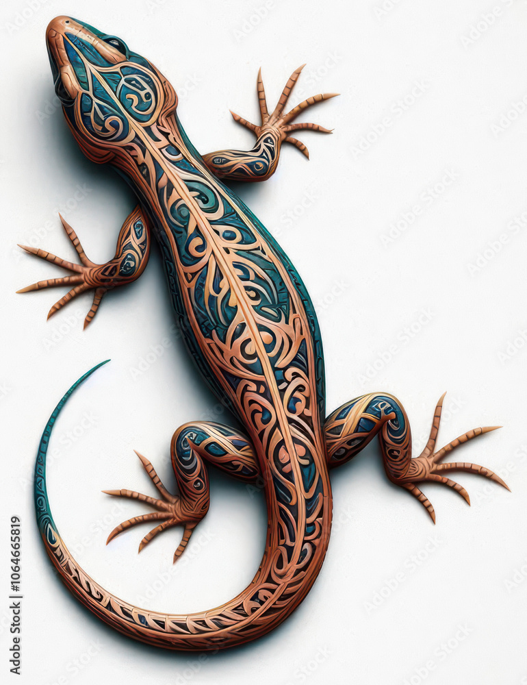 Naklejka premium TRIBAL TATOO トライバル タトゥ 刺青 トカゲ