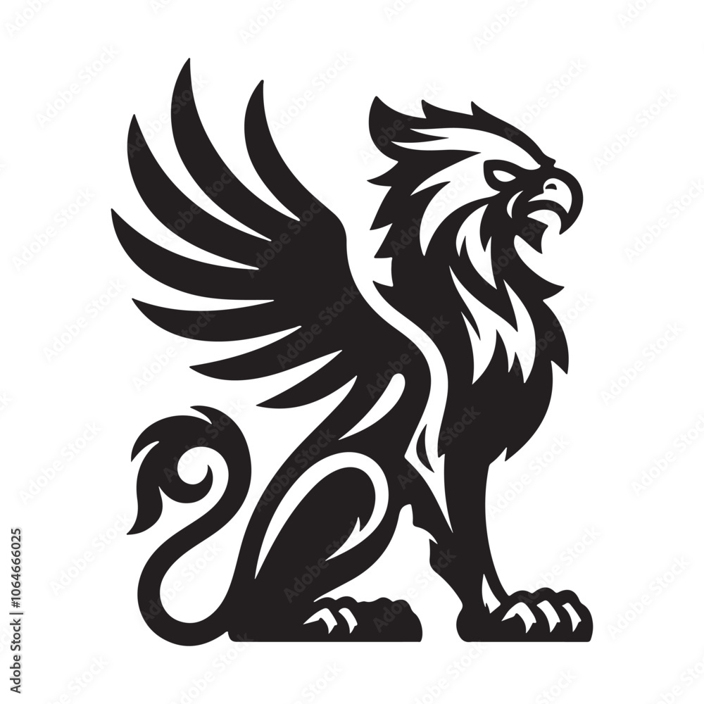 A griffin creature mascot on a white background A griffin creature mascot on a white background