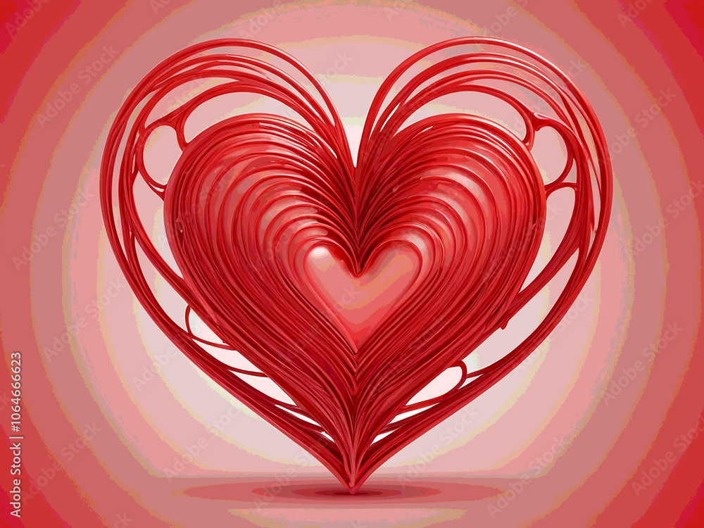 abstract Elegant and tender shape of red heart. Love sign. Template for a greeting card. Love outline icon illustration background abstract Elegant and tender shape of red heart. Love sign. Template for a greeting card. Love outline icon illustration background