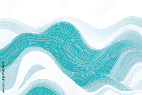 Wallpaper Mural Wave Pattern Teal Line Art Wallpaper Torontodigital.ca