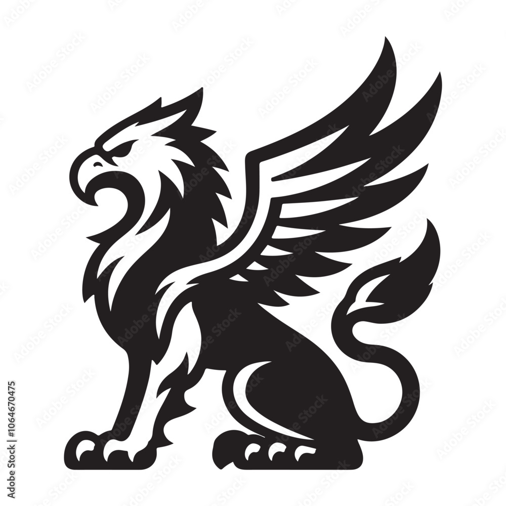 A griffin creature mascot on a white background A griffin creature mascot on a white background