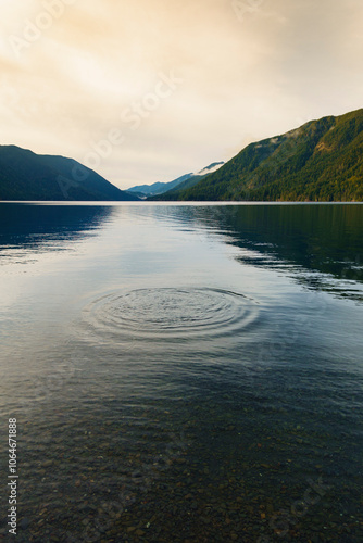 Water ripples on Lake Crescent, Olympic National Park, Port Angeles, Washington State. photo