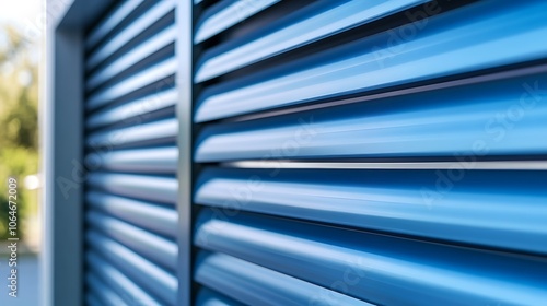 Blue Metal Louvered Shutters