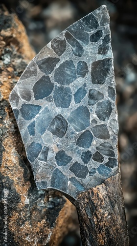 Meticulously Crafted Stone Axe Close-Up photo