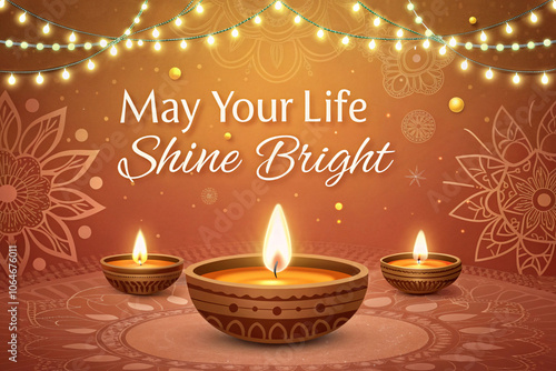 Luminous Diwali Greeting Celebration Backgrounds with Bright Wishes