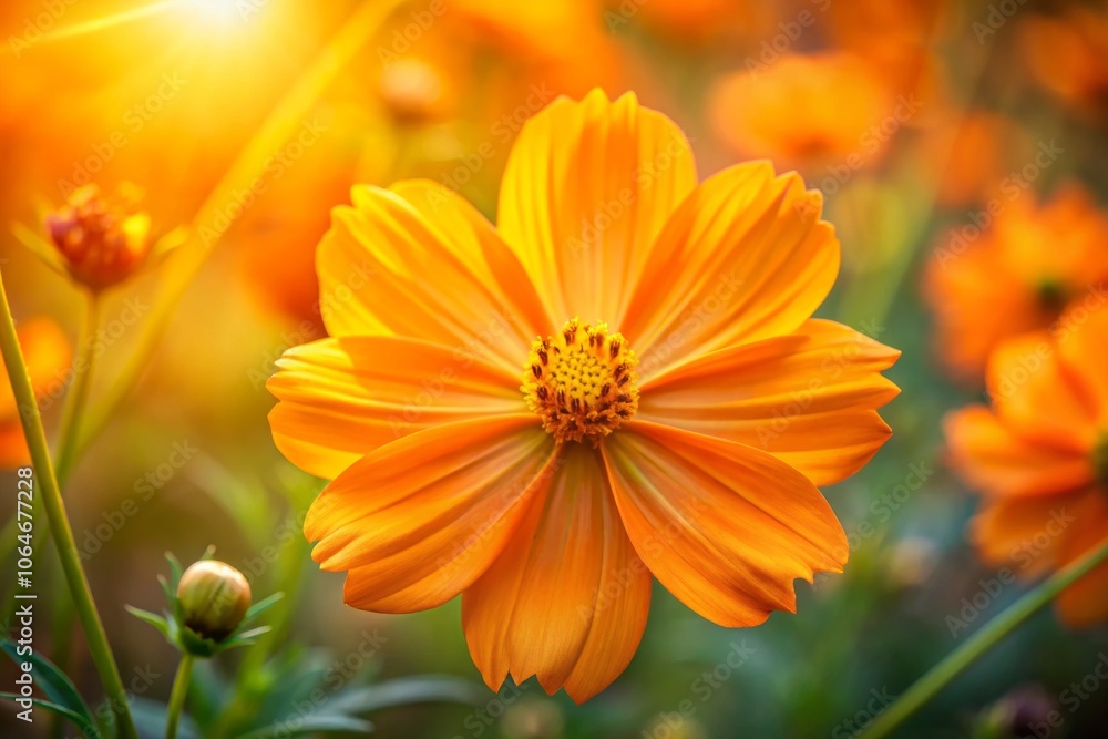 Close-Up of Sulfur Cosmos Flowers in Natural Sunlight – Stunning Macro Photography of Cosmos Sulphureus with Vibrant Colors and Intricate Petal Details Close-Up of Sulfur Cosmos Flowers in Natural Sunlight – Stunning Macro Photography of Cosmos Sulphureus with Vibrant Colors and Intricate Petal Details