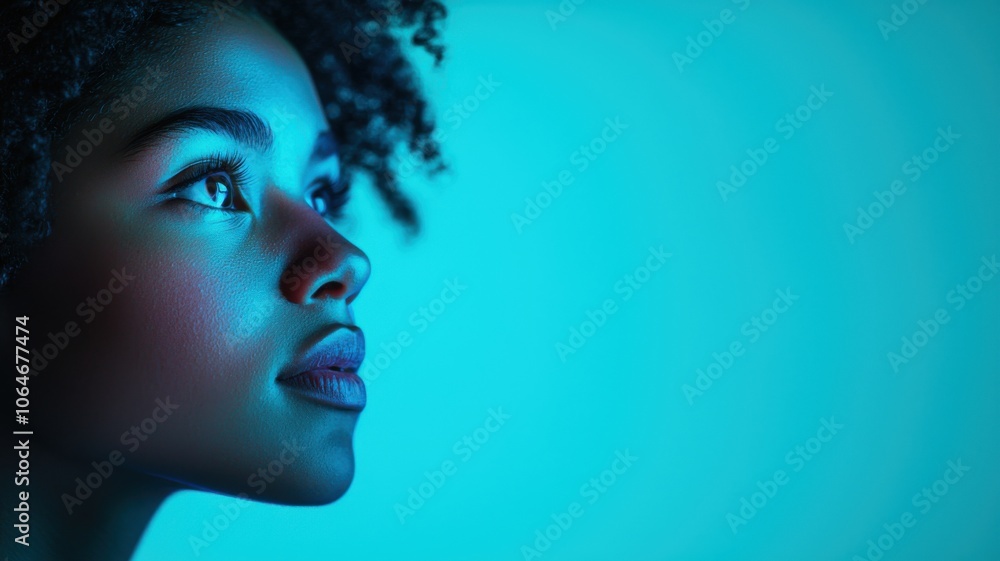 A thoughtful portrait of a young person illuminated by soft blue light, highlighting their features and deep expression. A thoughtful portrait of a young person illuminated by soft blue light, highlighting their features and deep expression.