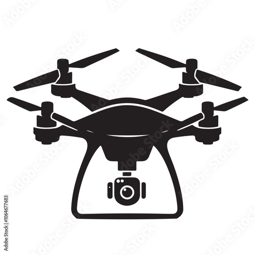 Drone  silhouette vector  on white background 10 eps