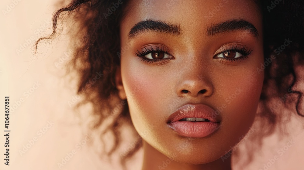 A close-up photo shows a young woman with flawless skin, soft pink lips, and a light background. Her beauty is enhanced by her skincare routine. A close-up photo shows a young woman with flawless skin, soft pink lips, and a light background. Her beauty is enhanced by her skincare routine.