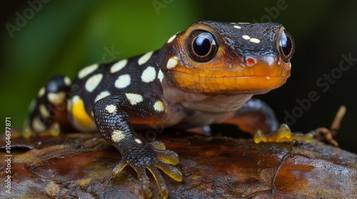 A close-up photo of a rare lizard found only in Sabah, Borneo. photo