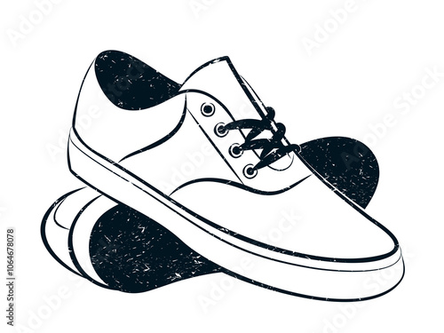 The sketch of a pair sneakers.